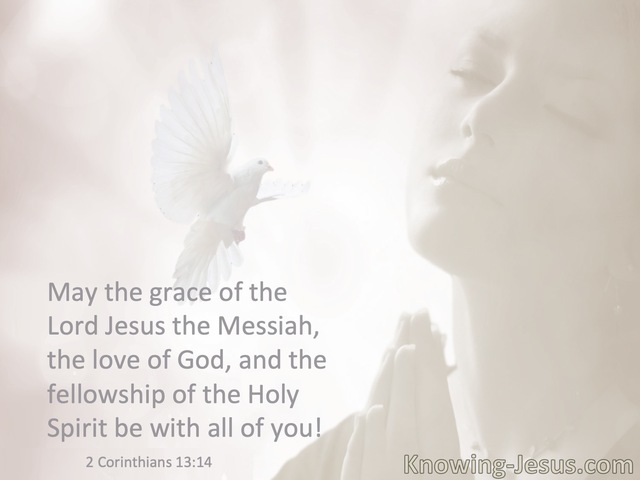 2 Corinthians 13:14 The Grace Of The Lord Jesus, The Love Of God And Fellowship Of The Holy Spirit (beige)